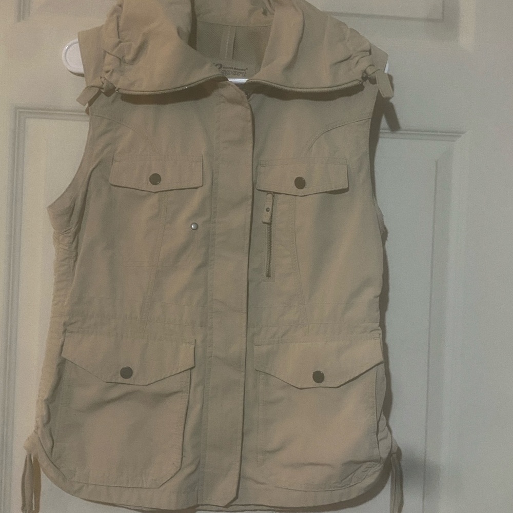 Eddie Bauer Women's Beige Hooded Vest